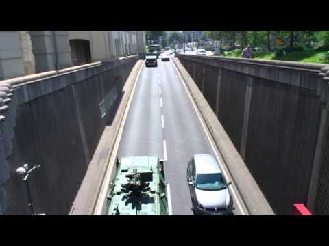 Luxembourg Army 23.6.2012 - Driving into the tunnel Saint-Esprit