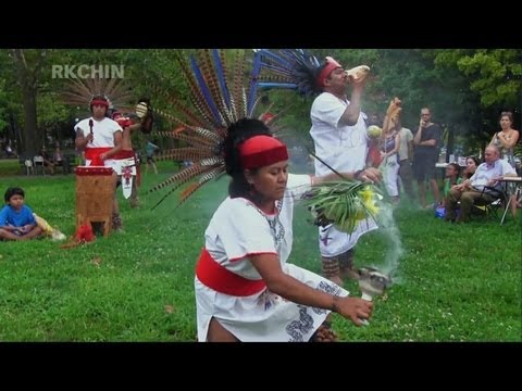 August 11 2012 Calpulli Tletl Papalotzin - Pre-Columbian Aztec Dance - Occupy Town Square Astoria