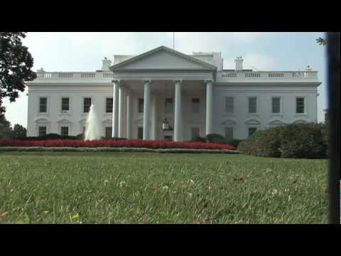 The White House Exterior Building Outside Garden Fountain Lawns on Pennsylvania Avenue Washington DC