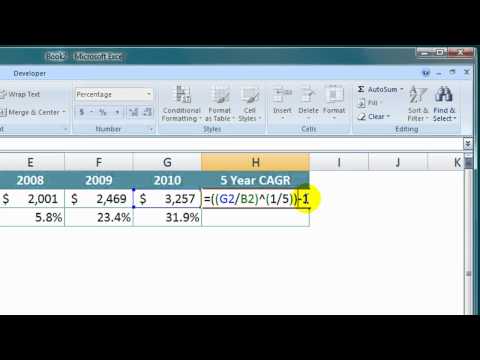 How to calculate a CAGR in Excel