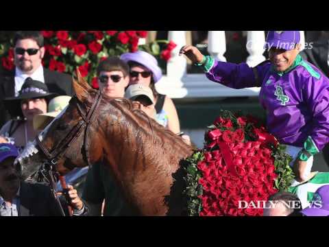 California Chrome arrives at the Belmont Stakes in pursuit of the Triple Crown