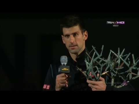 Ceremony  Novak Djokovic Interview  vs David Ferrer Finals BNP Paribas Masters Paris 2013