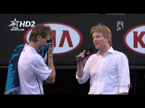 {HD} Andreas Seppi interview vs Lleyton Hewitt Highlights Australian Open R1 2014