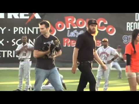 Hero cat throws first pitch at baseball game