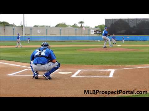 Blue Jays LHP Mark Buehrle warming up on the mound - Minor League Spring Training 2013