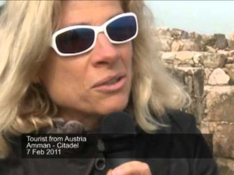 Tourist from Austria at the Citadel in Amman, Jordan