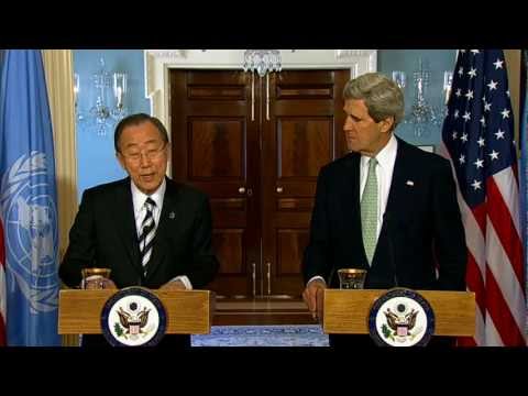 Secretary Kerry Delivers Remarks With UN Secretary General Ban Ki-moon