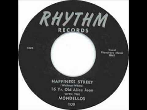 16 YR OLD ALICE JEAN & THE MONDELLOS -HAPPINESS STREET (bw) HARD TO PLEASE.wmv