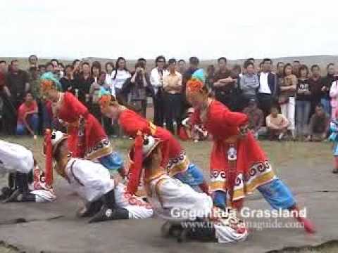 Enjoying Mongolian Folk Dance at Gegentala Grassland, Inner Mongolia