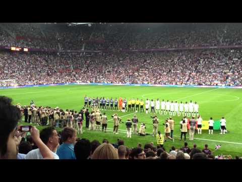 London Olympics 2012 Team GB vs Senegal Football - British national anthem