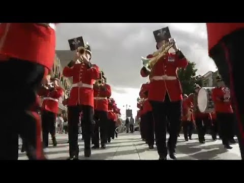 British Army musicians flashmob 'Colonel Bogey', at Capitol Shopping Centre, Cardiff, 5 Oct 2013