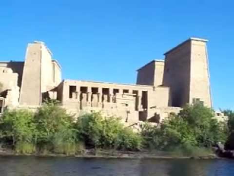 Boating down the Nile—Philae temple, Egypt