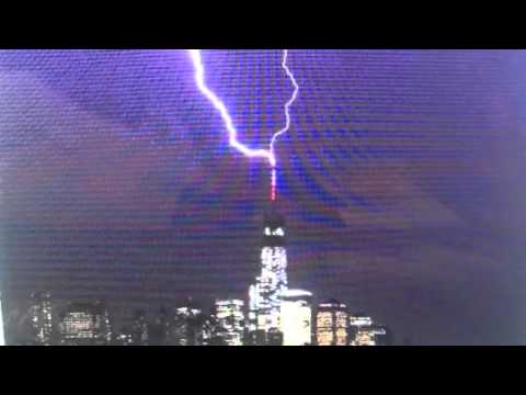 Lightning Hits One World Trade Center As Pope Arrives In Holy Land