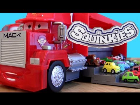 Mack Truck hauler SQUINKIES CARS 2 Store n Go Display 12-Cars Storage Disney Pixar ToysRus toys