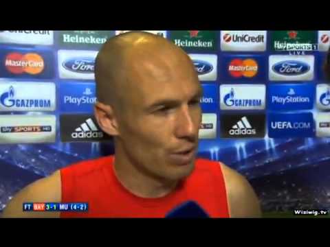 Bayern Munich 3-1 Manchester United - Arjen Robben Interview 4-2 09/04/14