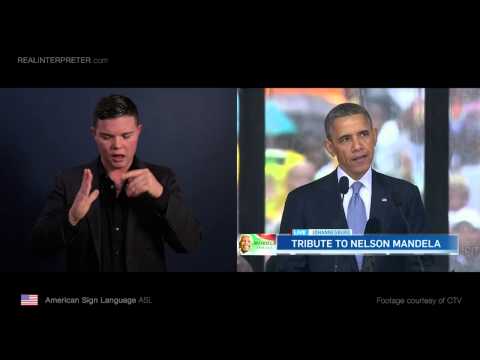 U.S. President Barack Obama in American Sign Language - Real Interpreter