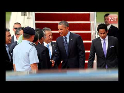 US President Barack Obama arrives  in Malaysia for historic visit