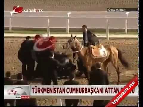 Turkmenistan president fell off horse