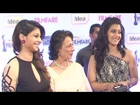 59th Idea Filmfare Awards 2014 | Tanisha Mukherjee, Kajol, Tanuja on the red carpet