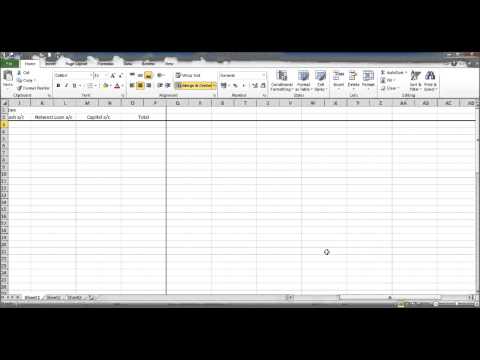 Create a Bookkeeping Spreadsheet using Microsoft Excel - Part 1