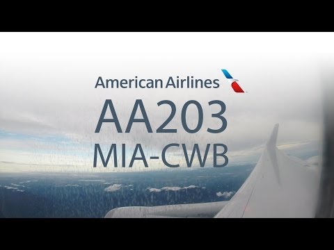 American Airlines (AA203) landing Curitiba (CWB) Brazil - Business Class View 767-300