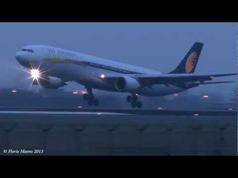 Jet Airways A330-300 VT-JWS Landing Brussels Airport.