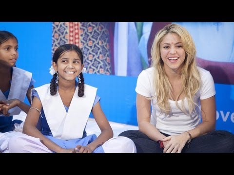 Shakira promotes girls' education