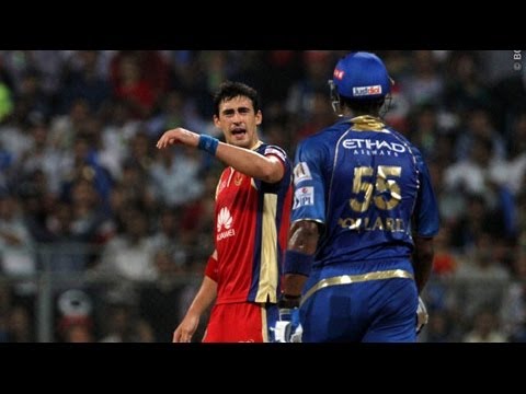 Pollard VS Starc Cricket Fight  Match 27 IPL 7 (2014)