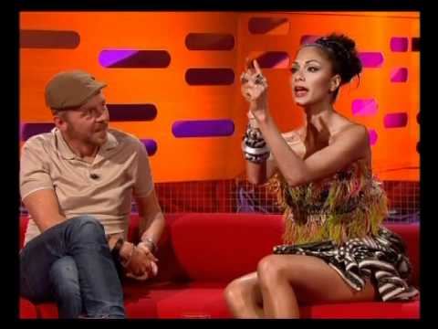 Nicole Scherzinger with Tom Hanks on British TV