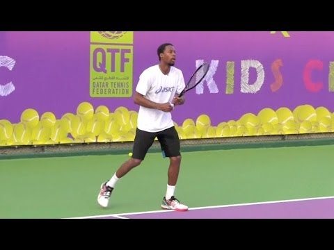 Gael Monfils training session at Doha, Quatar