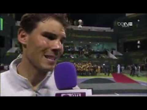 Open Qatar Final 2014 Rafael Nadal vs Gael Monfils Match Point and Interviews HD