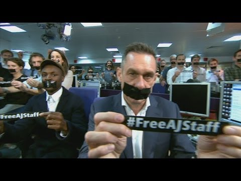 Free Al Jazeera staff: Channel 4 News team join protest