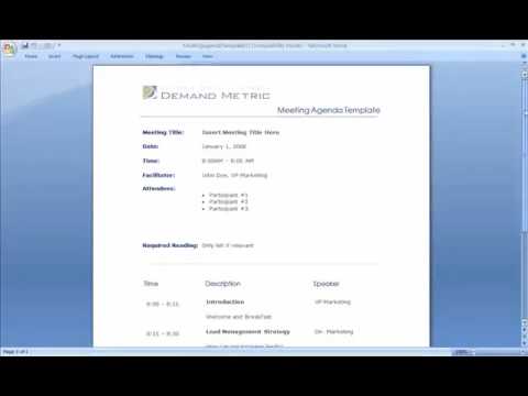 Meeting Agenda Template