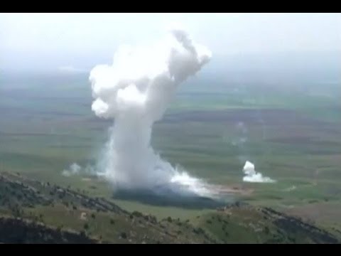 Unexploded Ordinance (UXO) including white phosphorus smoke bombs destroyed in Iraq