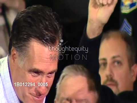 Mitt Romney chats with supporters during the Iowa Caucus, January 2012  - News Footage