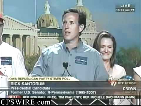 Rick Santorum Speech At The Iowa Straw Poll