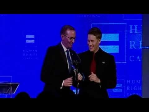 Dustin Lance Black receives the HRC Visibility Award