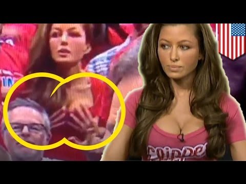 Sexy reporter Rebecca Grant on camera boob grab at Los Angeles Clippers game (VIDEO)