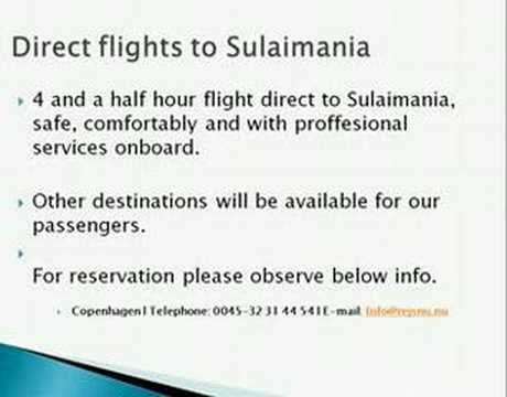 Flights to Sulaimania Kurdistan and Iraq