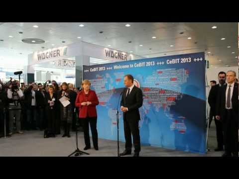 CeBIT 2013 - Angela Merkel i Donald Tusk