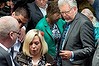 Rolf Harris leaves court after being found guilty of 12 indecent assault charges.