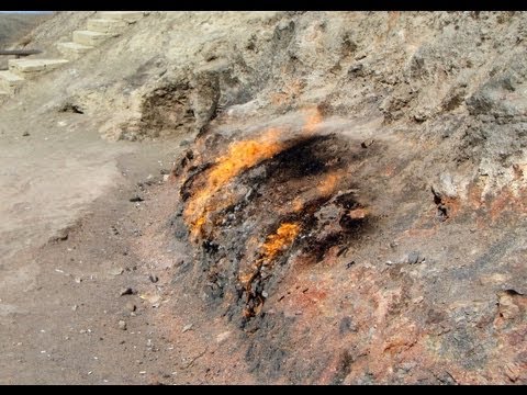 Yanar Dag, burning mountain, Absheron Peninsula, Baku Region, Azerbaijan, Eurasia