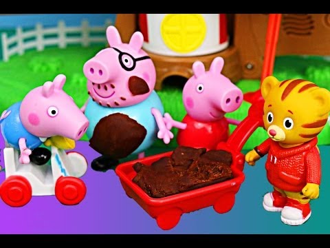 Peppa Pig Treehouse Family Holiday Play-Doh Muddy Puddles at Daniel Tiger's Tree House DisneyCarToys