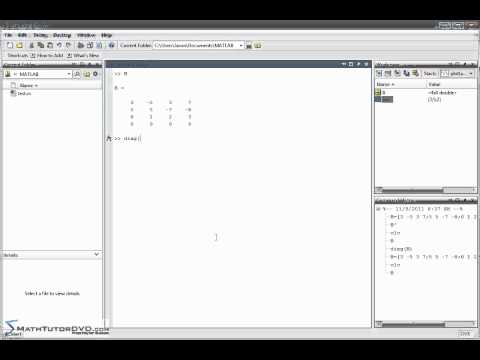 Matlab   Sect 44   Matrix Transpose, Diagonal Elements, and LU Decomposition