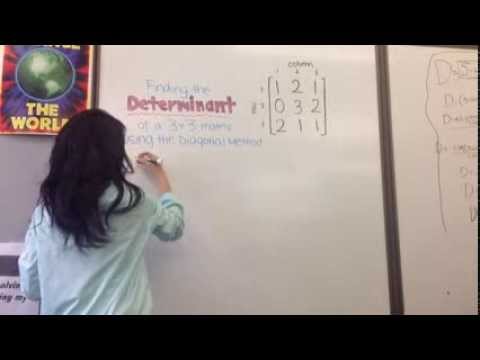 Finding the Determinant of 3x3 Matrix (using the diagonal method)