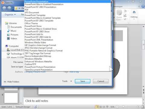 PowerPoint 2010 Save a PowerPoint Slide in a Graphics File Format