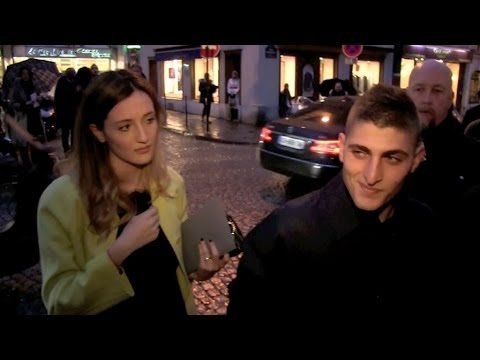 Marco Verratti and his wife and more at Valentino menswear fashion show in Paris