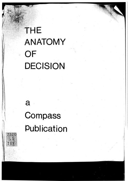 The exciting cover of Anatomy of Decision