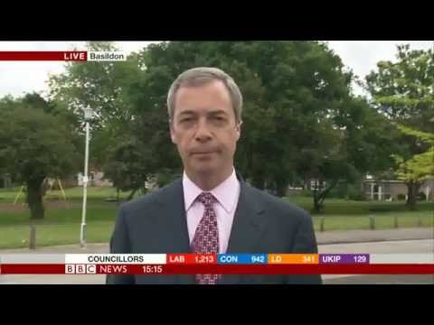 Nigel Farage on the UKIP kicking of LibLabCon - UK Local Elections 2014