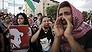 Israeli Arabs take part in a protest in the northern city of Acre July 7, 2014.